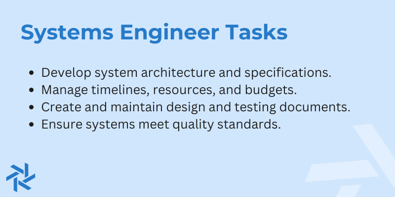 systems engineer tasks